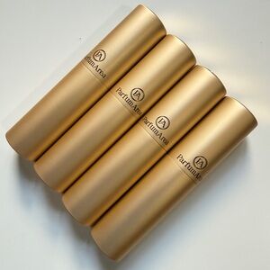 Set of 4 Gold refillable perfume atomizers 10ml/0.34fl oz,glass + metal,in boxes